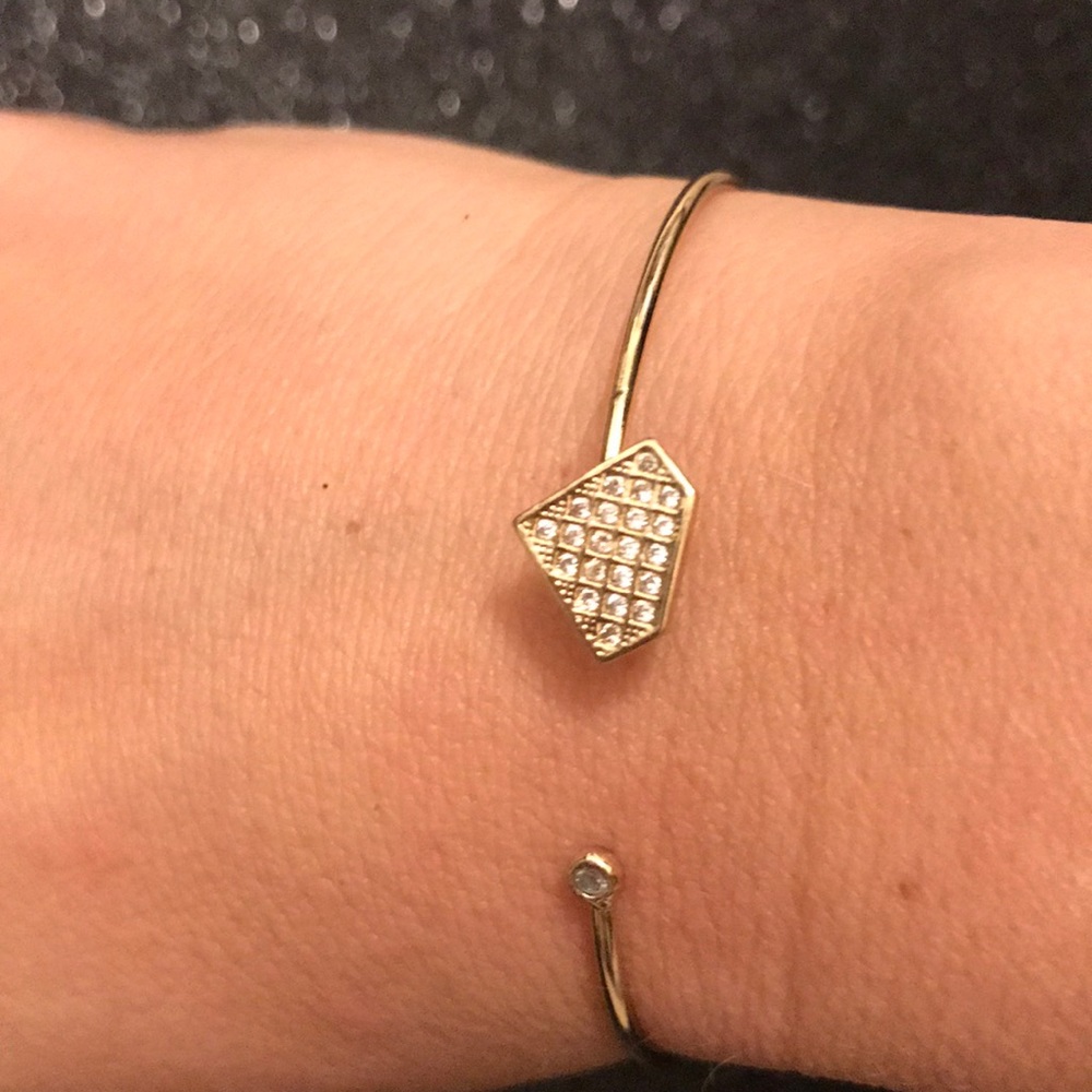 Gold bracelet w diamond shape w diamonds - Picture 3 of 3